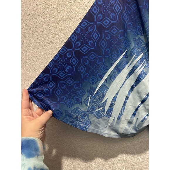 Maggie Barnes Womens Size 4X Lightweight Open Front Cardigan Sweater Floral Blue - Picture 4 of 6